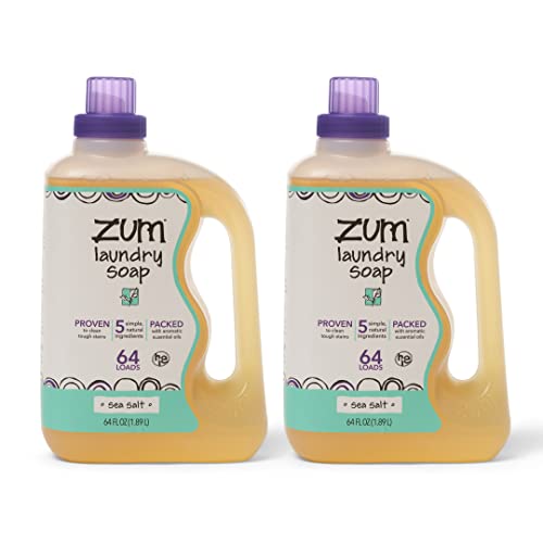 Indigo Wild Zum Clean Laundry Soap - Plant-Based, Natural Ingredients, Sea Salt Scent - 64 oz