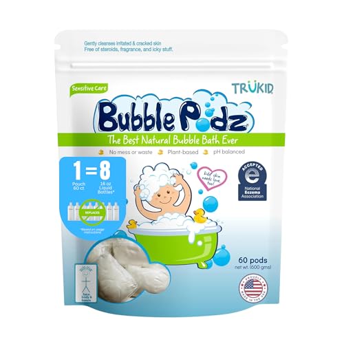 TruKid Bubble Podz - Gentle Bath for Sensitive Skin, NEA-Accepted for Eczema - 60 Pods