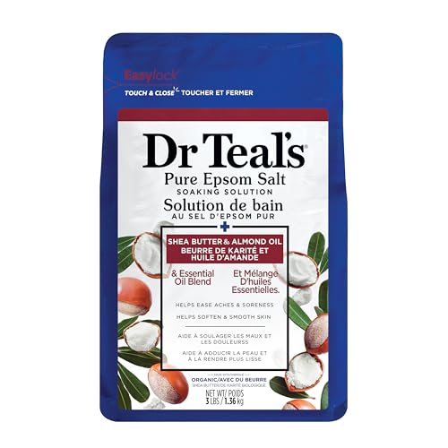 Dr Teal's Epsom Salt Bath Soak - Muscle Relief, Moisturizing Shea & Almond Oil - 3 lbs