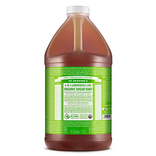 Dr. Bronner's Organic Sugar Soap - Nourishing with Organic Oils & Shikakai, Lemongrass - 64oz