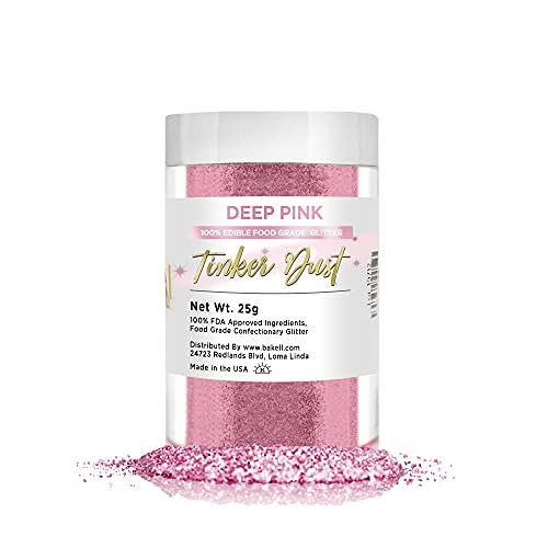 BAKELL Deep Pink Edible Body Glitter - Vegan, Kosher Certified, 100% Edible - 25g