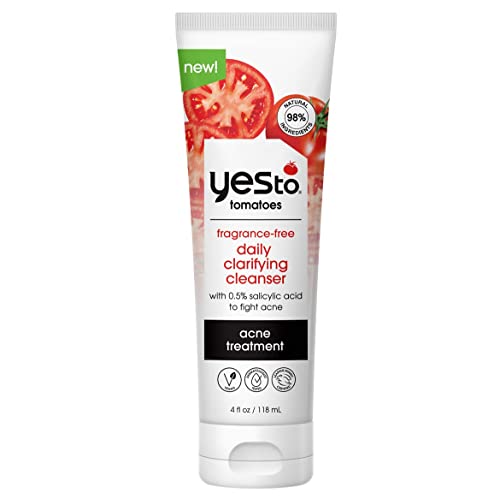 Yes To Tomatoes Face Cleanser - Hydrates & Clears Blemish-Prone Skin, Natural Ingredients - 4 Fl Oz