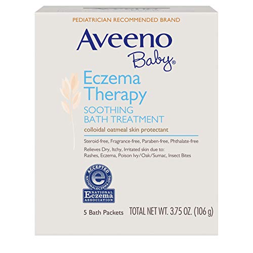 Aveeno Baby Bath Treatment - Relieves Dry, Itchy Skin with Natural Colloidal Oatmeal - 5 ct.