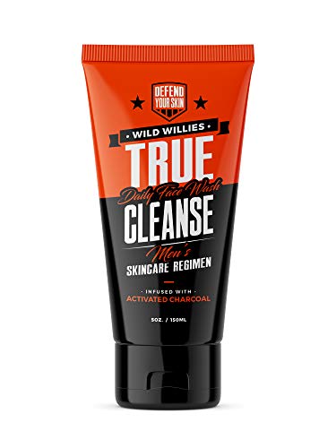 Wild Willies Men's Face Wash & Scrub - Deep Cleanse with Activated Charcoal, Hydrating - 5oz