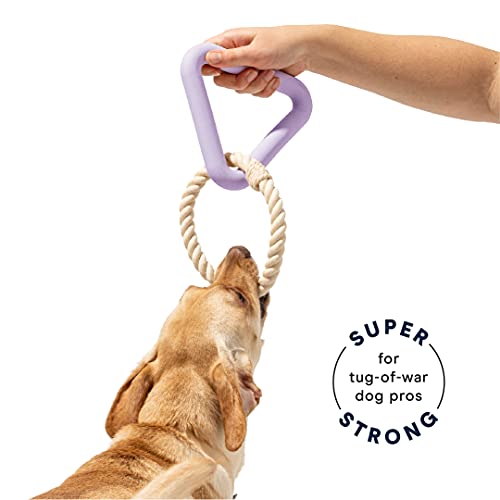 Wild One Triangle Tug Dog Toy - Durable 100% Natural Rubber, Engaging Rope for Play - Lilac