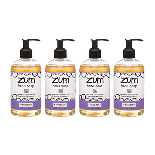 Zum Hand Soap - Natural Lavender Scent, Cruelty-Free Ingredients - 12 oz (4 Pack)