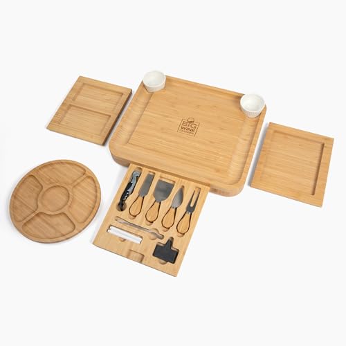 Premium Bamboo Charcuterie Board Set - Complete Entertaining Kit with Accessories - Gift Ready