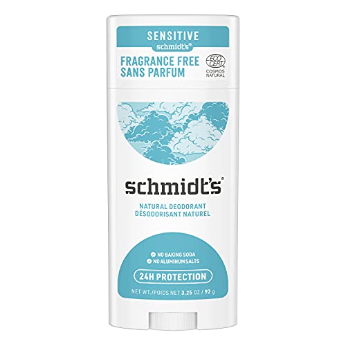 Schmidt's Natural Deodorant - 24-Hour Odor Protection, Vegan, Fragrance-Free - 3.25oz