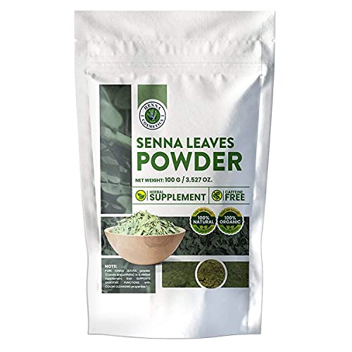 Henna Cosmetics Herbal Supplement - 100% Pure Senna Leaf Powder, Chemical-Free - 100g