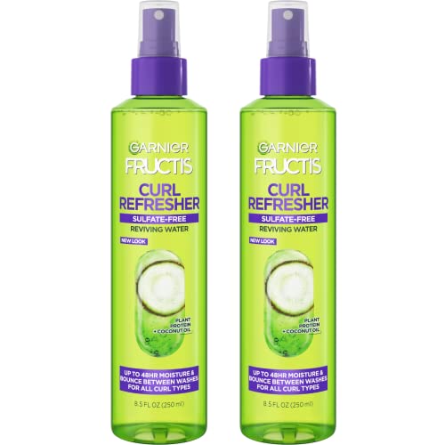 Garnier Fructis Curl Refresher Hair Care Set - Moisture & Bounce, Vegan, 8.5 Fl Oz, 2 Count