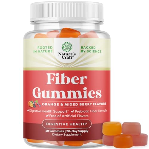 Tasty Prebiotic Fiber Gummies - Digestive & Immune Support, Non-GMO Vegan, 60 Count