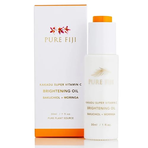 PURE FIJI Vitamin C Brightening Face Oil - Boosts Collagen, Evens Skin Tone - 1Fl.Oz