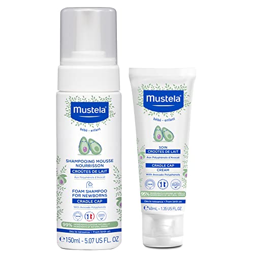 Mustela Baby Skin Care Bundle - Gentle Cradle Cap Relief, Natural Ingredients - 2 Piece Set