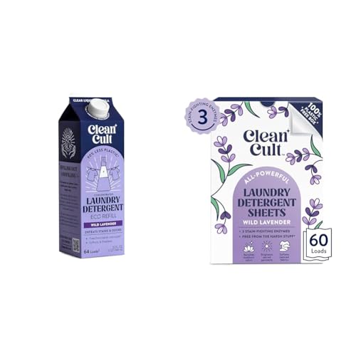 Cleancult Laundry Detergent Bundle - Wild Lavender, Stain-Fighting & Skin-Safe - 64 Loads