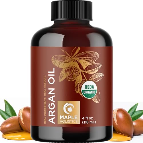 Maple Holistics Organic Argan Oil - Deep Hydration & Nourishment for Hair, Skin & Nails - 4oz