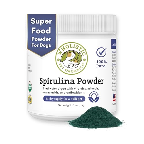 Wholistic Pet Organics Dog Supplement - Immune & Energy Boost, Organic Spirulina Powder - 8oz