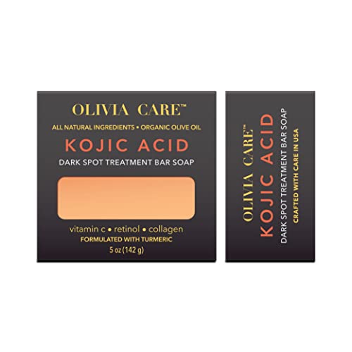 Olivia Care Kojic Acid Bar Soap - Brightens Skin, Reduces Dark Spots & Hydrates - 1 Pack