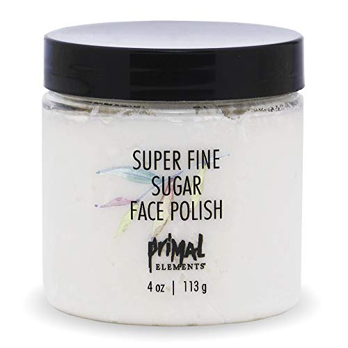 Primal Elements Sugar Face Polish - Moisturizing Exfoliator, Gentle Clementine Aroma - 4oz