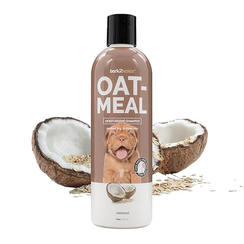 Bark 2 Basics Oatmeal Dog Shampoo - Soothes Dry Skin, Coconut Scent, 16oz Concentrated Formula