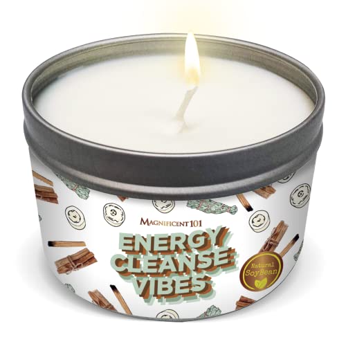 Magnificent 101 Candle - Energy Cleanse with Sage & Palo Santo, 100% Natural Soy Wax - 6oz