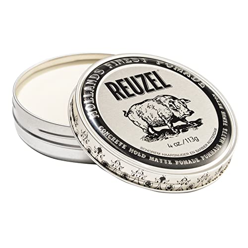 REUZEL Concrete Hold Matte Pomade - Sharp Look, Light Masculine Scent, Vegan - 4 oz