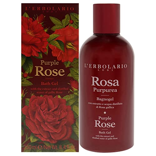 L'Erbolario Purple Rose Body Wash - Hydrating, Softening, Calming Aroma - 8.4 oz