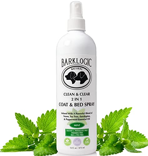 BarkLogic Pet Mist - Nourishing Coat & Bed Spray, Gentle for Sensitive Skin - 16oz Mint