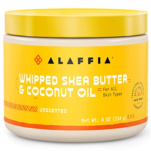 Alaffia Whipped Shea Butter & Coconut Oil - Deeply Nourishing, Fair-Trade Ingredients - 4 Oz