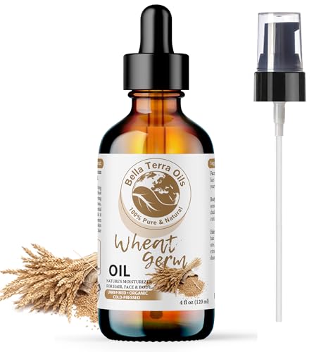 Bella Terra Oils Face Oil - Rich in Vitamin E & C for Natural Glow, Pure Wheat Germ Oil - 4oz