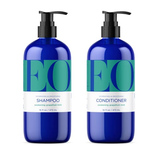 EO Shampoo & Conditioner Set - Hydrating Grapefruit & Mint, Organic Botanicals - 16oz Each