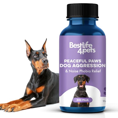 BestLife4Pets Dog Supplement - Natural Anxiety Relief for Aggression & Noise Sensitivity - 400 Pills