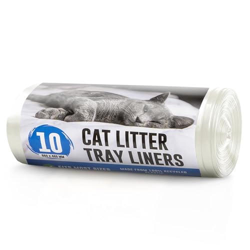 Ecobag Cat Litter Tray Liners - Durable, 100% Recycled, Easy to Dispose - 10 Pack, 30L