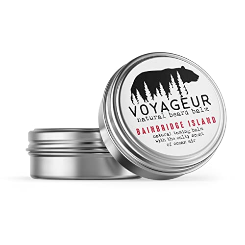 Delight Naturals Voyageur Beard Balm - Shapes & Conditions, Ocean Air & Amber Scent - 2oz