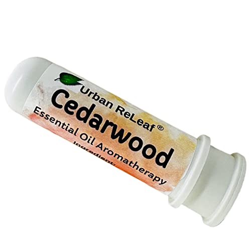 Urban ReLeaf Cedarwood Essential Oil Nasal Inhaler - Pure Natural Aroma, Alcohol-Free - Pocket Size