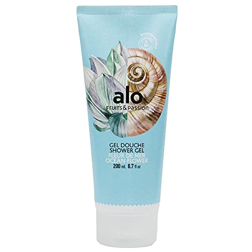 Fruits & Passion Alo Ocean Flower Shower Gel - Aquatic Freshness, Vegan & Biodegradable - 6.7oz