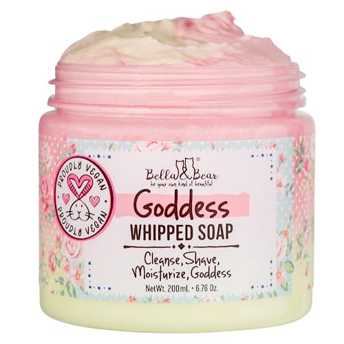 Bella & Bear Goddess Whipped Soap - Moisturizing Body Wash, Paraben-Free, Vegan - 8oz