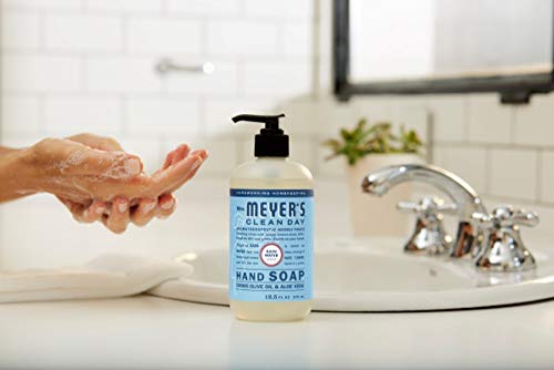 Mrs. Meyer's Hand Soap - Rain Water Scent, Essential Oils, Biodegradable - 12.5 fl. oz, Pack of 3