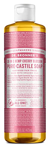 Dr. Bronner's Organic Cherry Blossom Body Soap - No Animal Testing, Certified Organic - 16oz