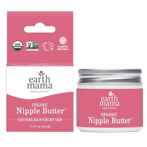 Earth Mama Nipple Butter - USDA Organic, Non-GMO, Lanolin-Free Relief for Nursing - 2oz