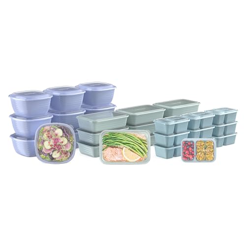 Bentgo Prep Meal Prep Kit - 60 Reusable Containers for Healthy Eating, BPA-Free - Floral Pastels