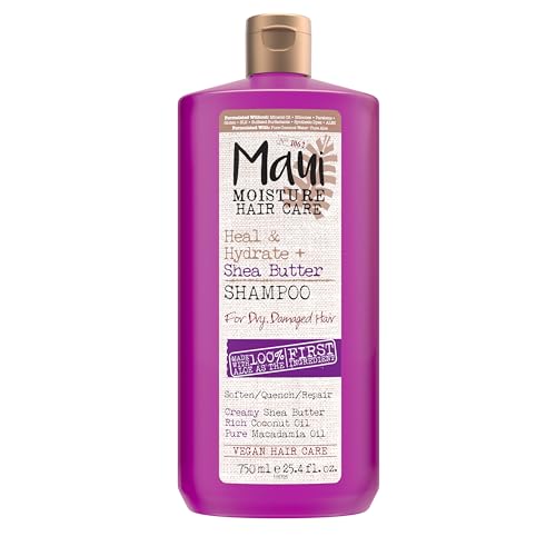 Maui Moisture Shea Butter Shampoo - Deeply Hydrates & Revives Curly Hair, Vegan - 25.4oz