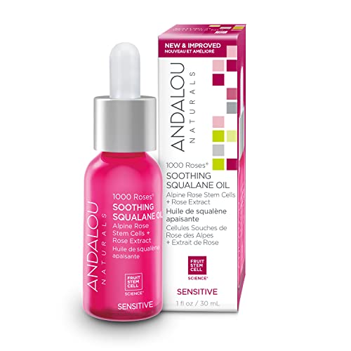 Andalou Naturals Face Oil - Soothes Sensitive Skin, Non-GMO Ingredients, 1000 Roses - 1.7oz