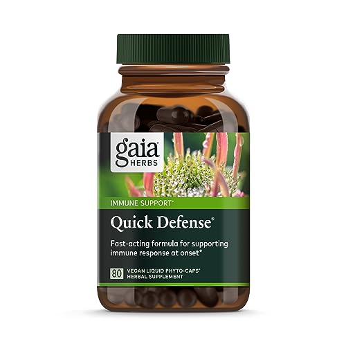 Gaia Herbs Quick Defense - Fast Immune Support with Echinacea & Elderberry - 80 Vegan Caps