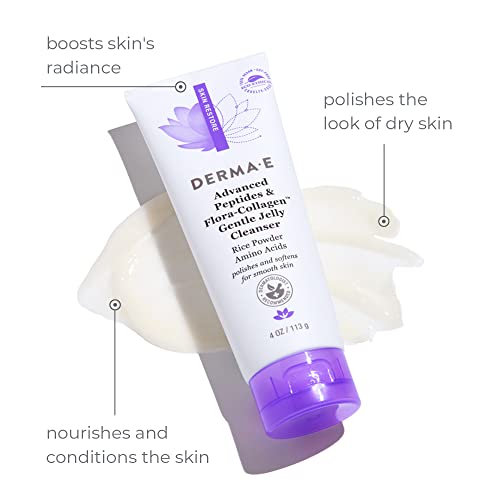 Derma E Face Wash & Cleanser - Brightens, Hydrates, Reduces Lines - Vegan, 4 Oz