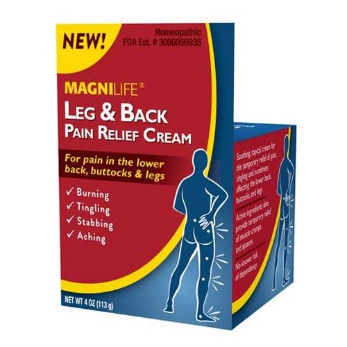 MagniLife Leg & Back Pain Relief Cream - Fast-Acting Relief with Aloe & Calendula - 4oz