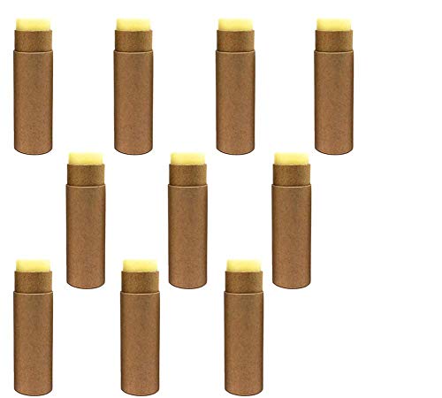 Healthcom Lip Balm Tubes - Durable, Non-Toxic Cardboard for DIY Cosmetics - 10 Pcs, 1oz