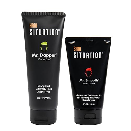 Mr. Dapper Hair Gel & Mr. Smooth Lotion - Strong Hold, Matte Finish, Nourishing Ingredients - 8oz