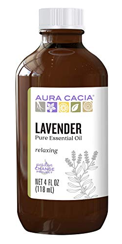 Aura Cacia Essential Oil - Calming Lavender Aroma, Purity Tested, Vegan - 4 fl oz