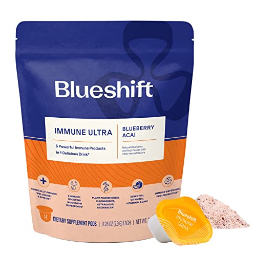 Blueshift Immune Support Drink Mix - Boosts Immunity, Sugar-Free, Vegan, 14 Pack