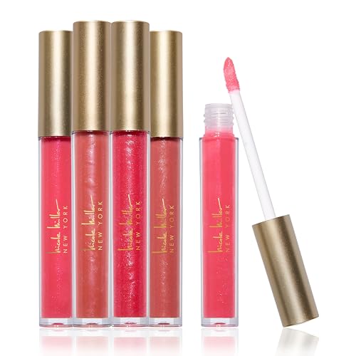 Nicole Miller Lip Gloss Collection - Versatile Rosy Nudes, Vegan & Cruelty-Free - 5 Count